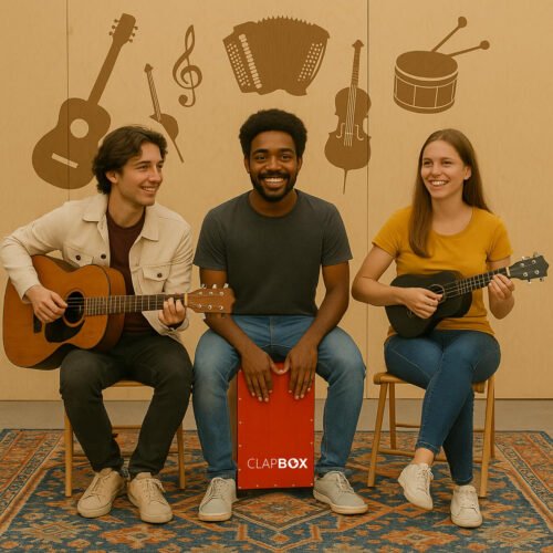 Clapbox CB40 Yellow Cajon – Oak Wood with 3 Adjustable Internal Snares
