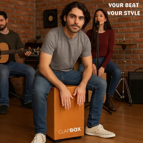 Clapbox CB40 Yellow Cajon – Oak Wood with 3 Adjustable Internal Snares