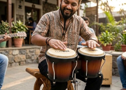 6a71b97d10d9efe216d62669eae8c59742c9347aa44379fad38fc.jpg Clapbox ZHB-108S 6" & 7" Bongo Drums with Bag & Tuning Key