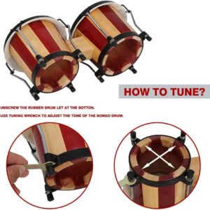 6a71ba4471aba8257df1184d72787ec5e9939a64b4a36df4277bf.jpg Clapbox ZHB-108A 6" & 7" Bongo Drums with Bag & Tuning Key