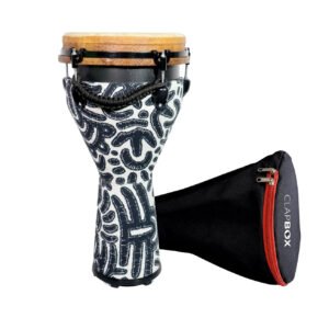 6a71c39715389c7651349726218fb2092f43344e1fe9170974e64.jpg Clapbox DB-107 10" Djembe Drum – Fiber Skin with Machine Head Tuning & Bag