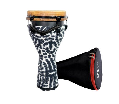 6a71c39715389c7651349726218fb2092f43344e1fe9170974e64.jpg Clapbox DB-107 10" Djembe Drum – Fiber Skin with Machine Head Tuning & Bag