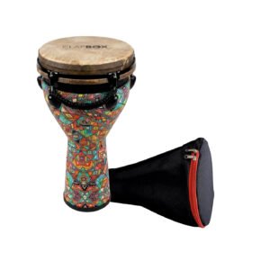 6a71c3ceca0ba9f0daae4674cad65a0abbf5f17edfb04cdd4a7cc.jpg Clapbox DB-106 10" Djembe Drum – Fiber Skin, Machine Head Tuning & Bag