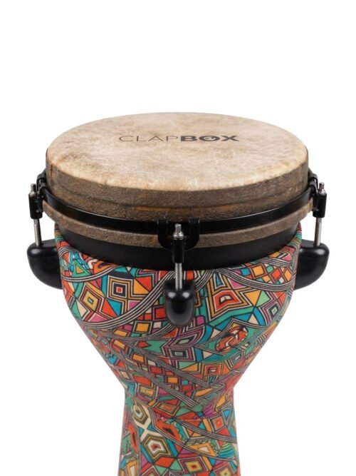 6a71c3d120017fc44c3e67d57a72812656b6e3590cc2878069c9e.jpg Clapbox DB-106 10" Djembe Drum – Fiber Skin, Machine Head Tuning & Bag