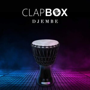 Clapbox Black Djembe Drum – 14-Inch Mango Wood