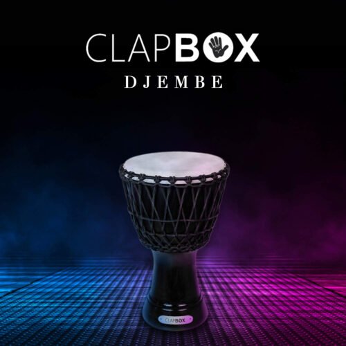 Clapbox Black Djembe Drum – 14-Inch Mango Wood