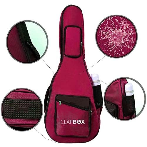 6a71ccf831dad79a4eb596e6ee932c45f0cdc3b2b4c3a20eeba8a.jpg Clapbox Acoustic Guitar Bag (Maroon), Waterproof & Padded, Multiple Pockets