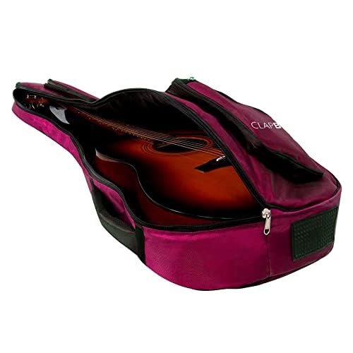 6a71ccf8b0df5804cc19b1bfa7cce32b568ef81942891c3594eeb.jpg Clapbox Acoustic Guitar Bag (Maroon), Waterproof & Padded, Multiple Pockets