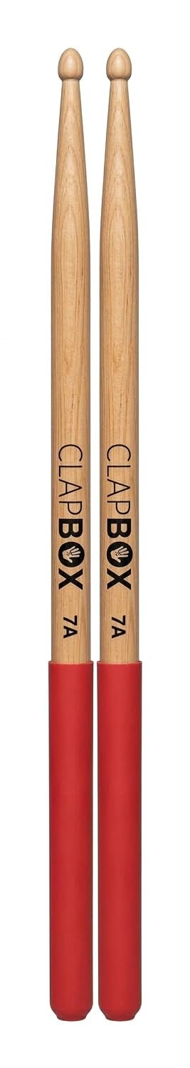 Clapbox 7A Maple Drum Sticks with Anti-Slip Grip (Red) – One Pair