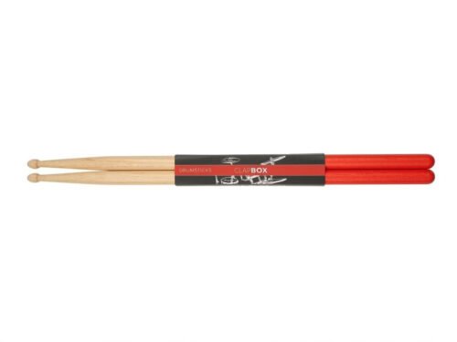 Clapbox 7A Maple Drum Sticks with Anti-Slip Grip (Red) – One Pair