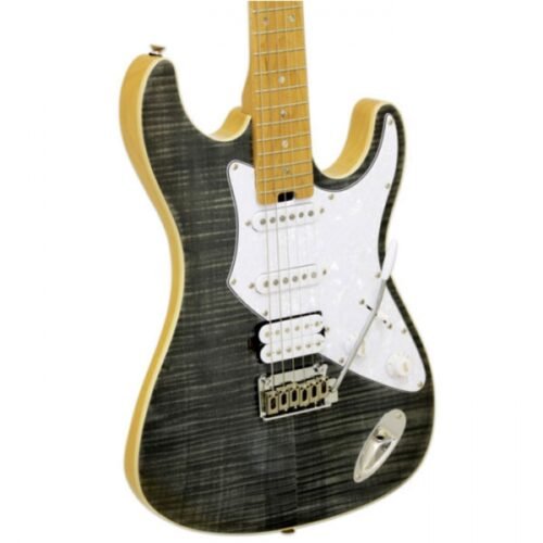 Aria 714-MK2 Fullerton Hot Rod Collection Electric Guitar - Black Diamond