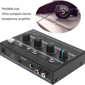 HAYDEN Headphone Amplifier 4 Channels Metal Stereo Audio Amplifier Mini Earphone Splitter with Power Adapter 2 HAYDEN HY-I4II 4-Channel Headphone Amplifier