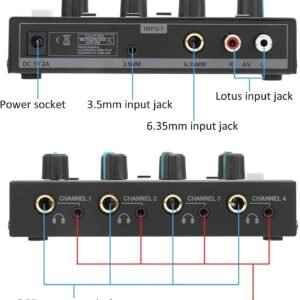 HAYDEN Headphone Amplifier 4 Channels Metal Stereo Audio Amplifier Mini Earphone Splitter with Power Adapter 3 HAYDEN HY-I4II 4-Channel Headphone Amplifier