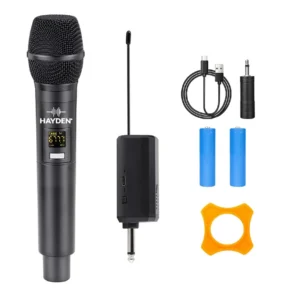Hayden Audio HY-07 Wireless Microphone 6.35mm Jack, 30-50 Meter Cordless Range HY-07 Wireless Microphone, 6.35mm Jack, 30-50 Meter Cordless Range