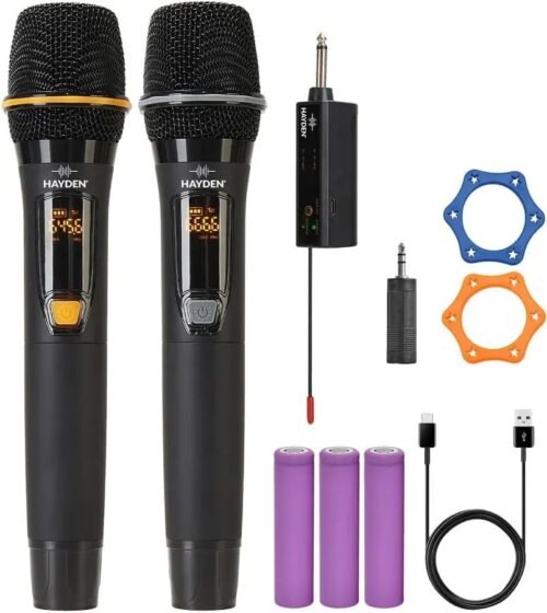 Hayden HY-112 UHF Wireless Microphone, Rechargeable Handheld Mic with Metal Body