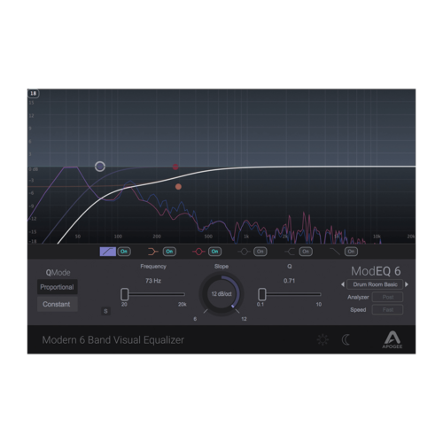 Apogee Electronics ModEQ 6 FX Rack 6-Band Visual Equalizer Plug-In Mod EQ 6 2