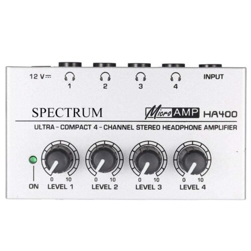 SPECTRUM HA400 Headphone Amplifier 4 Ch Channel Metal Audio Stereo Amplifier, Mini Earphone Splitter 5 SPECTRUM HA400 Headphone Amplifier 4 Ch Channel Metal Audio Stereo Amplifier Mini Earphone Splitter