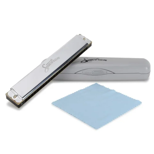 Spectrum 24 Double Holes Professional Tremolo Harmonica Key of C Mouth Organ with Plastic case