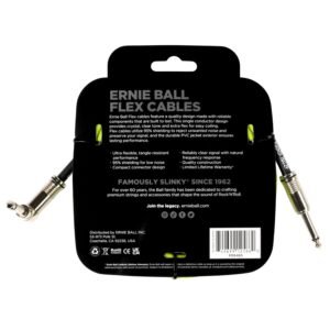 Ernieball Flex Instrument Cable Straight/Angle 10ft – Green