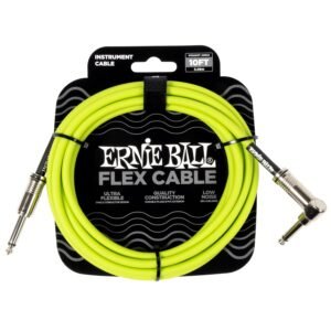 Ernieball Flex Instrument Cable Straight/Angle 10ft – Green