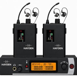 hayden HY-IEM2 UHF Wireless in Ear Monitor System 2 Pack with Earphones hayden HY-IEM2 UHF Wireless in Ear Monitor System 2 Pack with Earphones