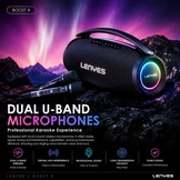 LENYES Boost X Series Bluetooth Party Speaker with RGB Lights & Dual Wireless Microphones