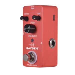 HAYDEN Classic Tremolo Guitar Effect Pedal with Depth, Tone, and Rate Controls (TREMOLO)