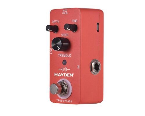 HAYDEN Classic Tremolo Guitar Effect Pedal with Depth, Tone, and Rate Controls (TREMOLO)