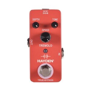 HAYDEN Classic Tremolo Guitar Effect Pedal with Depth, Tone, and Rate Controls (TREMOLO)