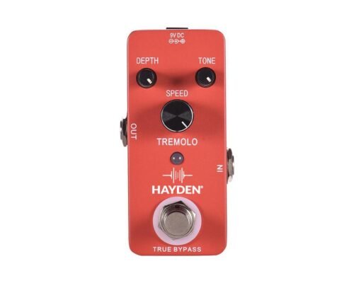 HAYDEN Classic Tremolo Guitar Effect Pedal with Depth, Tone, and Rate Controls (TREMOLO)