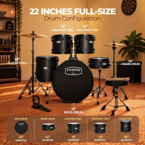 ARCTIC COSMOS 22" 5 Piece Acoustic Drum Kit- Multi Colour