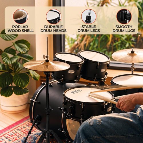 ARCTIC COSMOS 22" 5 Piece Acoustic Drum Kit- Multi Colour