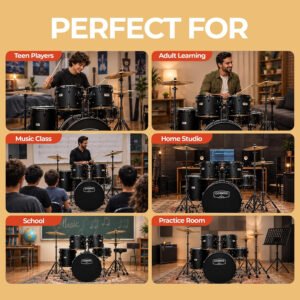 ARCTIC COSMOS 22" 5 Piece Acoustic Drum Kit- Multi Colour