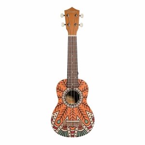 Bamboo U-23 Orange Mandala Series Concert Ukulele With Gig Bag