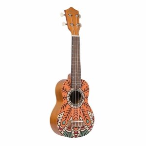 Bamboo U-23 Orange Mandala Series Concert Ukulele With Gig Bag