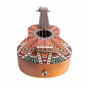 Bamboo U-23 Orange Mandala Series Concert Ukulele With Gig Bag