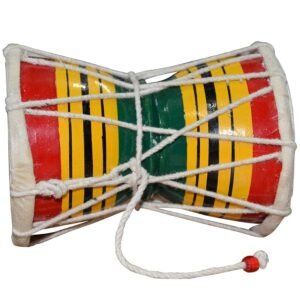 Damaru – Medium Wooden Body, Brown & Gold Finish