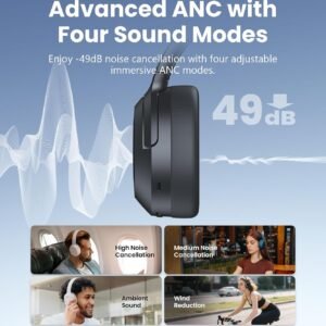Edifier W820NB Plus ANC Over-Ear Headphones – Bluetooth 6.1, 88H – Dark Grey