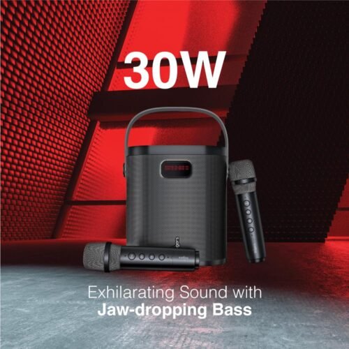 FINGERS 2Mic-GrooveBox-K30 Portable Speaker with 2 Wireless Mics