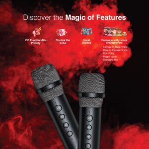 FINGERS 2Mic-GrooveBox-K30 Portable Speaker with 2 Wireless Mics
