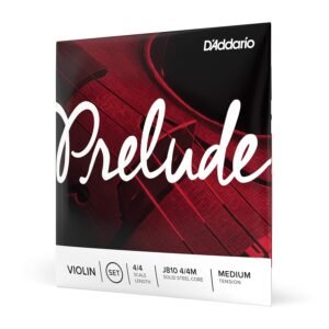 J810 4-4M Prelude Violin String Set, 4-4 Scale, Medium Tension