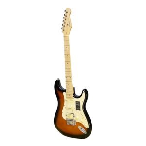 Mantic MST100 HSB S-Style Double Cutaway HSS Electric Guitar - Heritage Sunburst