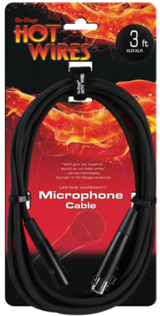 On-Stage MC12-3 XLR-XLR 3 Foot Microphone Cable