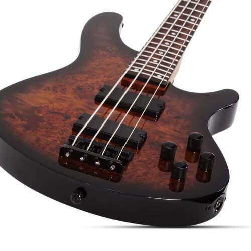 Schecter C-4 Standard 4-String Bass Guitar 3970 - Tobacco Burl