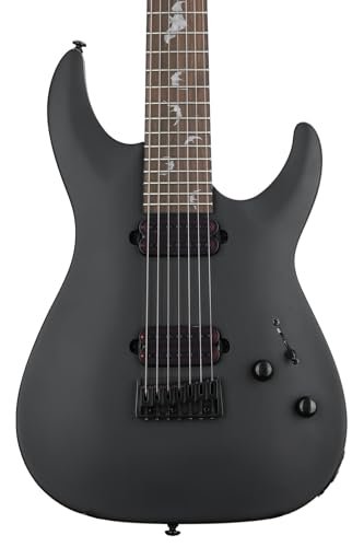Schecter Damien-7 SBK 7-String Electric Guitar, Black