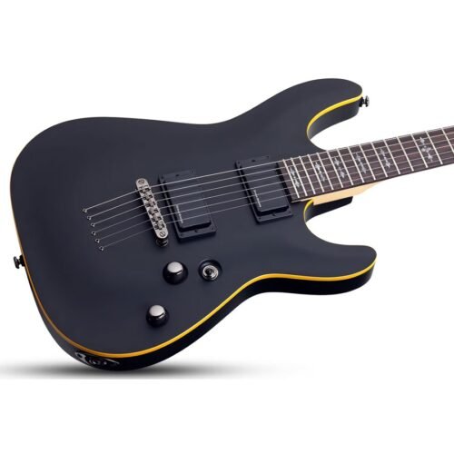Schecter Demon-6 ABSN Electric Guitar 3660 With Bag - Aged Black Satin 4 Schecter Demon-6 ABSN Electric Guitar 3660 With Bag - Aged Black Satin