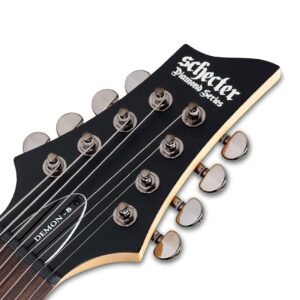 Schecter Demon-8 8-String Electric Guitar - Aged Black Satin 3663 3 Schecter Demon-8 8-String Electric Guitar - Aged Black Satin 3663
