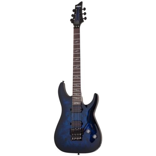 Schecter Omen Elite-6 FR Electric Guitar 2455 With Bag - See Thru Blue Burst