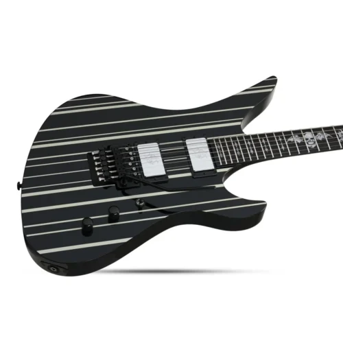 Schecter Synyster Custom 6 String Electric Guitar - Gloss Black with Silver Pinstripes 4 Schecter Synyster Custom 6 String Electric Guitar - Gloss Black with Silver Pinstripes