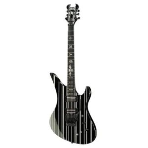 Schecter Synyster Gates Custom-S Electric Guitar - Glossy Black With Silver Stripes